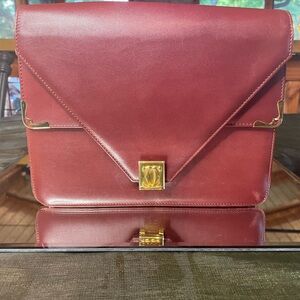 Cartier bordeaux leather shoulder bag or crossbody